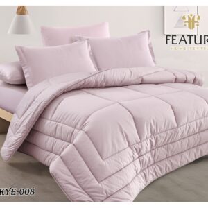 natural cotton duvet set , 6-piece for two people – Dusty Lavender