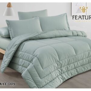natural cotton duvet set , 6-piece for two people – Sage Green