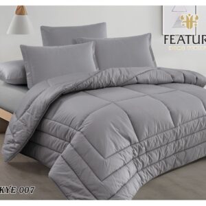 natural cotton duvet set , 6-piece for two people – Grey