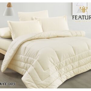 natural cotton duvet set , 6-piece for two people – Cream-Ivory
