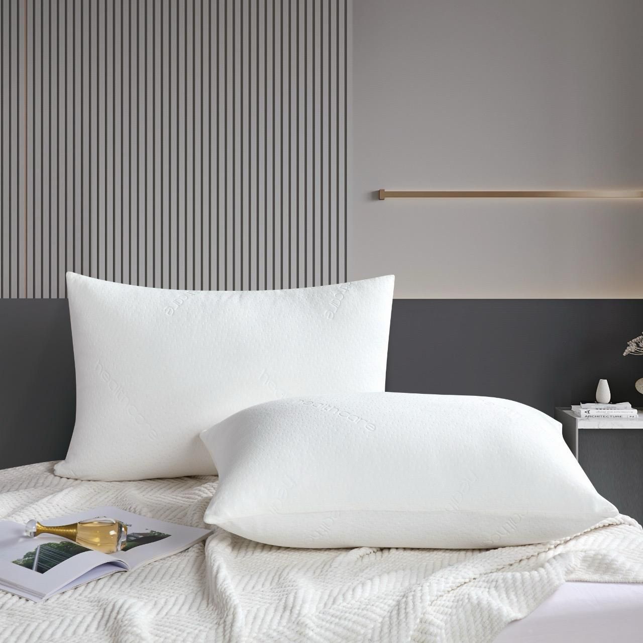 Premium 1400g Cotton Hotel Pillow with Waterproof Protector